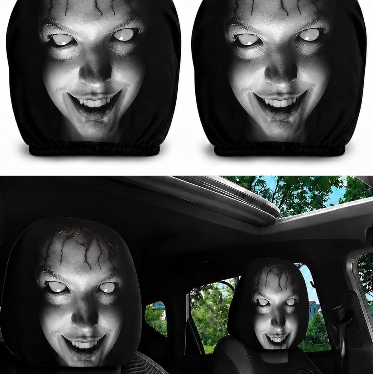 Ghost Face Headrest Covers
