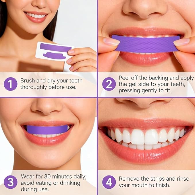Purple Teeth Whitening Strips Advanced Whitening Treatment