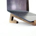 Premium 2-in-1 Wooden Laptop Stand & Vertical Dock | Dual-Function Ergonomic Desk Organizer
