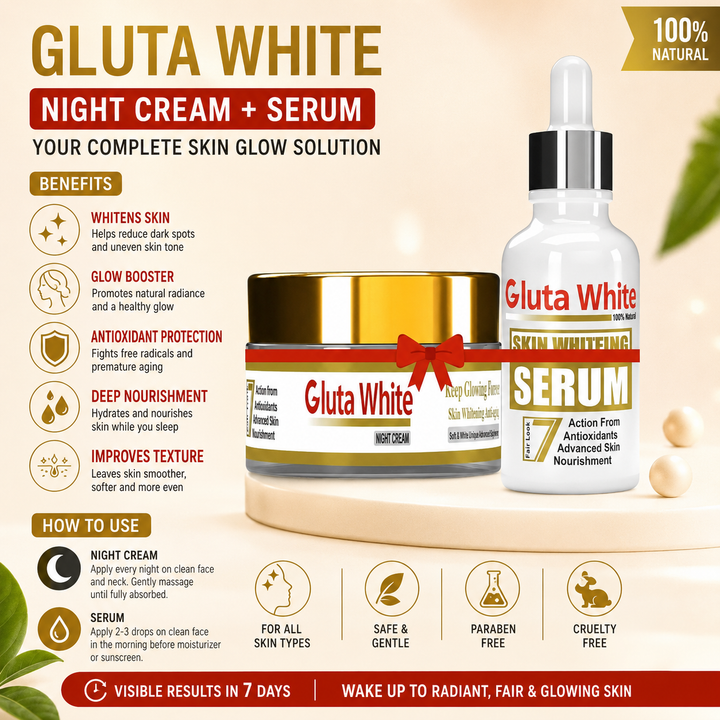 Gluta White Night Cream And Whitening Serum