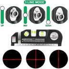 Fixit Laser Level Pro 3 – 4-in-1 Multi-Purpose Measuring Tool with 8ft Tape